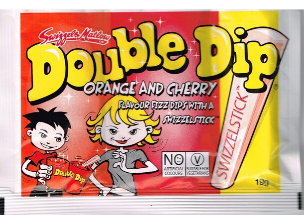 Double Dip Orange/Cherry Slikkepinne+2 ulike bruspulver